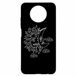 Чехол для Xiaomi Redmi Note 9 5G/Redmi Note 9T Sun and Moon faces - PrintSalon