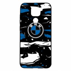 Чехол для Xiaomi Redmi Note 9/Redmi 10X BMW logo and art background - PrintSalon