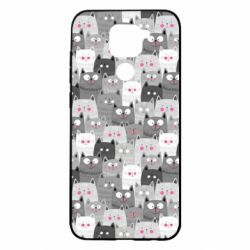 Чохол для Xiaomi Redmi Note 9 / Redmi 10X Gray cats pattern - PrintSalon