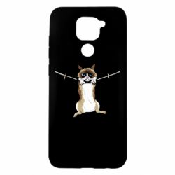 Чехол для Xiaomi Redmi Note 9/Redmi 10X Grumpy Cat On The Rope - PrintSalon