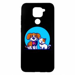 Чехол для Xiaomi Redmi Note 9/Redmi 10X Собачка и котик - PrintSalon