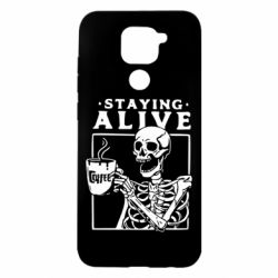 Чехол для Xiaomi Redmi Note 9/Redmi 10X Staying alive with coffee - PrintSalon