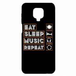 Чехол для Xiaomi Redmi Note 9S/9Pro/9Pro Max Eat sleep dj repeat. - PrintSalon