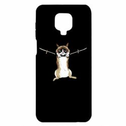 Чехол для Xiaomi Redmi Note 9S/9Pro/9Pro Max Grumpy Cat On The Rope - PrintSalon