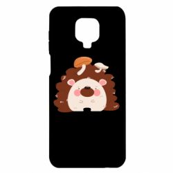Чехол для Xiaomi Redmi Note 9S/9Pro/9Pro Max Hedgehog with mushrooms - PrintSalon