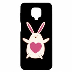Чехол для Xiaomi Redmi Note 9S/9Pro/9Pro Max Rabbit with a pink heart - PrintSalon