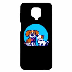 Чехол для Xiaomi Redmi Note 9S/9Pro/9Pro Max Собачка и котик - PrintSalon