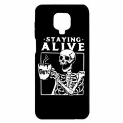 Чехол для Xiaomi Redmi Note 9S/9Pro/9Pro Max Staying alive with coffee - PrintSalon