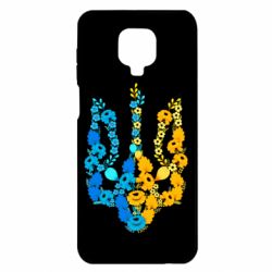 Чехол для Xiaomi Redmi Note 9S/9Pro/9Pro Max Тризуб цветы Украина