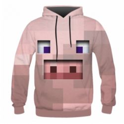 Мужское 3D худи Pig from minecraft