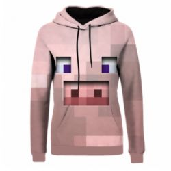 Жіноче 3D худі Pig from minecraft - PrintSalon
