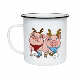Кружка эмалированная Pigs - PrintSalon