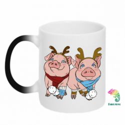 Чашка-хамелеон Pigs - PrintSalon