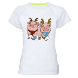 Женская футболка для спорта Pigs - PrintSalon