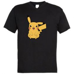 Мужская футболка  с V-образным вырезом Pika Pika - PrintSalon