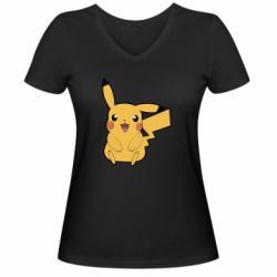 Женская футболка с V-образным вырезом Pika Pika - PrintSalon
