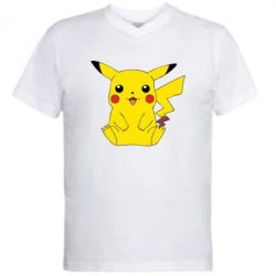 Мужская футболка  с V-образным вырезом Pika - PrintSalon