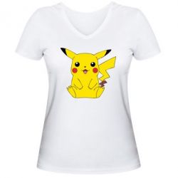 Женская футболка с V-образным вырезом Pika - PrintSalon