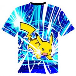 Чоловіча футболка 3D Pikachu and lightning - PrintSalon