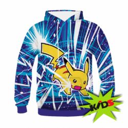Дитяче 3D худі Pikachu and lightning - PrintSalon