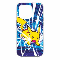 Чохол для iPhone 14 Pro Pikachu and lightning - PrintSalon