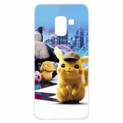Чехол для Samsung A8 2018 Pikachu and Pokemon movie - PrintSalon
