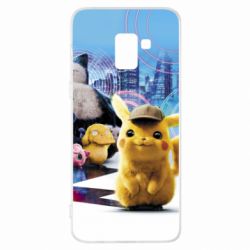 Чехол для Samsung A8+ 2018 Pikachu and Pokemon movie - PrintSalon