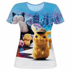 Женская футболка 3D Pikachu and Pokemon movie - PrintSalon