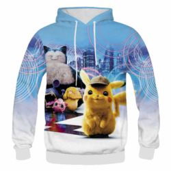 Мужское 3D худи Pikachu and Pokemon movie - PrintSalon