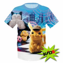 Детская 3D футболка Pikachu and Pokemon movie - PrintSalon