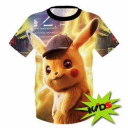 Детская 3D футболка Pikachu Detective Neon - PrintSalon