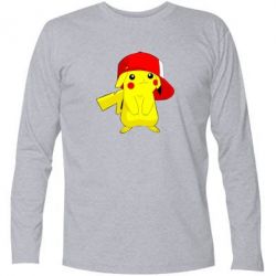 Футболка с длинным рукавом Pikachu in a cap - PrintSalon