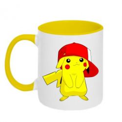 Чашка двухцветная 320ml Pikachu in a cap - PrintSalon