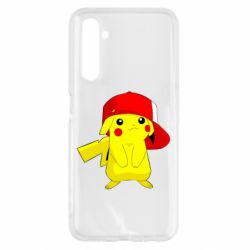 Чехол для Realme 6 Pikachu in a cap - PrintSalon