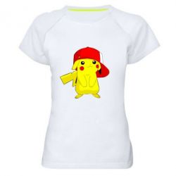Женская футболка для спорта Pikachu in a cap - PrintSalon