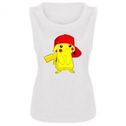Женская майка Pikachu in a cap - PrintSalon