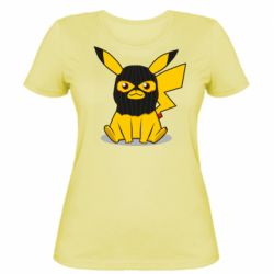 Жіноча футболка Pikachu in balaclava - PrintSalon
