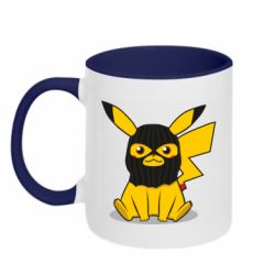 Чашка двокольорова Pikachu in balaclava