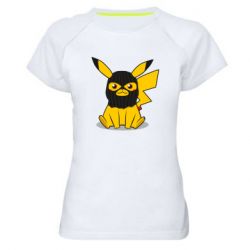 Жіноча футболка для спорту Pikachu in balaclava - PrintSalon