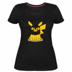 Жіноча преміум футболка Pikachu in balaclava - PrintSalon