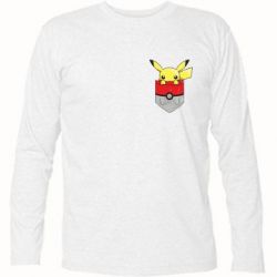 Футболка с длинным рукавом Pikachu in pocket - PrintSalon
