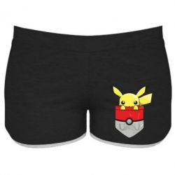 Женские шорты Pikachu in pocket - PrintSalon