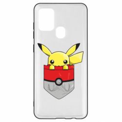 Чехол для Samsung A21s Pikachu in pocket - PrintSalon