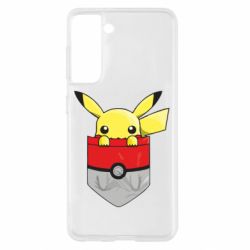 Чехол для Samsung S21 Pikachu in pocket - PrintSalon