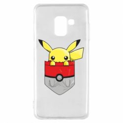 Чехол для Samsung A8 2018 Pikachu in pocket - PrintSalon