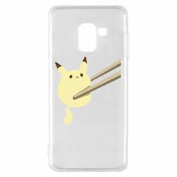 Чехол для Samsung A8 2018 Pikachu in the sticks