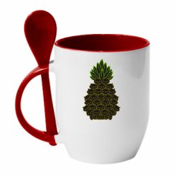 Чашка с ложкой Pineapple cat - PrintSalon