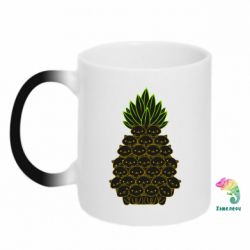 Чашка-хамелеон Pineapple cat - PrintSalon