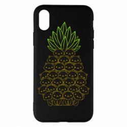 Чехол для iPhone X/Xs Pineapple cat - PrintSalon
