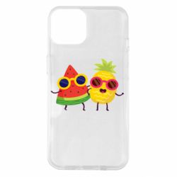 Чехол для iPhone 14 Pineapple with watermelon